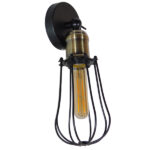 GloboStar® AVOCANDO 01056 Vintage Industrial Φωτιστικό Τοίχου Απλίκα Μονόφωτο Μαύρο Μεταλλικό Πλέγμα Φ12 x Μ15 x Π12 x Υ32cm - Image 6