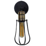 GloboStar® AVOCANDO 01056 Vintage Industrial Φωτιστικό Τοίχου Απλίκα Μονόφωτο Μαύρο Μεταλλικό Πλέγμα Φ12 x Μ15 x Π12 x Υ32cm - Image 3