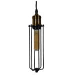 GloboStar® KLECE 01057 Vintage Industrial Κρεμαστό Φωτιστικό Οροφής Μονόφωτο Μαύρο Μεταλλικό Πλέγμα Φ7 x Y35cm - Image 3