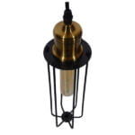 GloboStar® KLECE 01057 Vintage Industrial Κρεμαστό Φωτιστικό Οροφής Μονόφωτο Μαύρο Μεταλλικό Πλέγμα Φ7 x Y35cm - Image 4