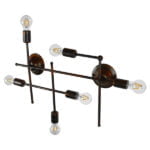 GloboStar® PIPING 01060 Vintage Industrial Επιτοίχιο Φωτιστικό Πολύφωτο Καφέ Σκουριά Μεταλλικό Πλέγμα Μ8 x Π60 x Υ56cm - Image 3