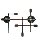 GloboStar® PIPING 01060 Vintage Industrial Επιτοίχιο Φωτιστικό Πολύφωτο Καφέ Σκουριά Μεταλλικό Πλέγμα Μ8 x Π60 x Υ56cm - Image 7