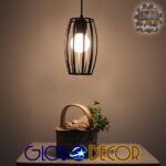 GloboStar® ZEBRA 01062 Vintage Industrial Κρεμαστό Φωτιστικό Οροφής Μονόφωτο Μαύρο Μεταλλικό Πλέγμα Φ15 x Y24cm - Image 10
