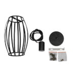 GloboStar® ZEBRA 01062 Vintage Industrial Κρεμαστό Φωτιστικό Οροφής Μονόφωτο Μαύρο Μεταλλικό Πλέγμα Φ15 x Y24cm - Image 8