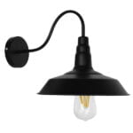 GloboStar® SORD 01065 Vintage Industrial Φωτιστικό Τοίχου Απλίκα Μονόφωτο Μαύρο Μεταλλικό Καμπάνα Φ26 x Μ37 x Π26 x Υ32cm - Image 2