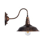 GloboStar® SORD 01067 Vintage Industrial Φωτιστικό Τοίχου Απλίκα Μονόφωτο Καφέ Σκουριά Μεταλλικό Καμπάνα Μ26 x Π37 x Υ32cm - Image 4