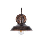 GloboStar® SORD 01067 Vintage Industrial Φωτιστικό Τοίχου Απλίκα Μονόφωτο Καφέ Σκουριά Μεταλλικό Καμπάνα Μ26 x Π37 x Υ32cm - Image 5
