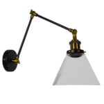 GloboStar® OLIVIA 01068 Vintage Φωτιστικό Τοίχου Απλίκα Μονόφωτο με Σπαστό Μεταλλικό Βραχίονα και Γυάλινη Καμπάνα Φ19 x Μ63 x Π19 x Υ77cm - Image 2