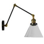 GloboStar® OLIVIA 01068 Vintage Φωτιστικό Τοίχου Απλίκα Μονόφωτο με Σπαστό Μεταλλικό Βραχίονα και Γυάλινη Καμπάνα Φ19 x Μ63 x Π19 x Υ77cm - Image 3