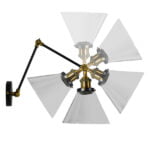 GloboStar® OLIVIA 01068 Vintage Φωτιστικό Τοίχου Απλίκα Μονόφωτο με Σπαστό Μεταλλικό Βραχίονα και Γυάλινη Καμπάνα Φ19 x Μ63 x Π19 x Υ77cm - Image 6