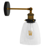 GloboStar® LYDIA 01071 Vintage Φωτιστικό Τοίχου Απλίκα Μονόφωτο Χρυσό Μεταλλικό με Γυάλινη Καμπάνα Φ14 x Μ25.5 x Π14.5 x Υ29.5cm - Image 6
