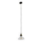 GloboStar® BINGLEY 01075 Vintage Κρεμαστό Φωτιστικό Οροφής Μονόφωτο 1 x E27 Γυάλινο Καμπάνα Φ20 x Y15cm - Image 2