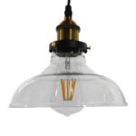 GloboStar® BINGLEY 01075 Vintage Κρεμαστό Φωτιστικό Οροφής Μονόφωτο 1 x E27 Γυάλινο Καμπάνα Φ20 x Y15cm - Image 3