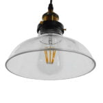 GloboStar® BINGLEY 01075 Vintage Κρεμαστό Φωτιστικό Οροφής Μονόφωτο 1 x E27 Γυάλινο Καμπάνα Φ20 x Y15cm - Image 5