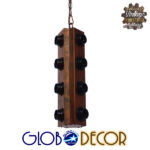 GloboStar® MORGAN 01102 Vintage Industrial Κρεμαστό Φωτιστικό Οροφής Πολύφωτο Καφέ Σκουριά Μεταλλικό Φ14 x Y43cm