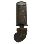 GloboStar® RAZA 01105 Vintage Industrial Φωτιστικό Τοίχου Απλίκα Μονόφωτο Καφέ Σκουριά Μεταλλικό Πλέγμα Φ10 x Μ13 x Π10 x Υ39cm - Image 3