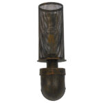 GloboStar® RAZA 01105 Vintage Industrial Φωτιστικό Τοίχου Απλίκα Μονόφωτο Καφέ Σκουριά Μεταλλικό Πλέγμα Φ10 x Μ13 x Π10 x Υ39cm - Image 5
