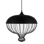 GloboStar® SOBRINO 01108 Vintage Κρεμαστό Φωτιστικό Πλέγμα Μονόφωτο 1 x E27 IP20 Μαύρο Μέταλλο - Μ46 x Π46 x Υ50cm - Image 3
