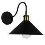 GloboStar® ANBET 01121 Vintage Φωτιστικό Τοίχου Απλίκα Μονόφωτο Μαύρο Μεταλλικό με Καπέλο Φ26 x Μ41 x Π26 x Υ27cm - Image 2