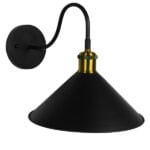 GloboStar® ANBET 01121 Vintage Φωτιστικό Τοίχου Απλίκα Μονόφωτο Μαύρο Μεταλλικό με Καπέλο Φ26 x Μ41 x Π26 x Υ27cm - Image 3