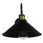 GloboStar® ANBET 01121 Vintage Φωτιστικό Τοίχου Απλίκα Μονόφωτο Μαύρο Μεταλλικό με Καπέλο Φ26 x Μ41 x Π26 x Υ27cm - Image 4