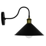 GloboStar® ANBET 01121 Vintage Φωτιστικό Τοίχου Απλίκα Μονόφωτο Μαύρο Μεταλλικό με Καπέλο Φ26 x Μ41 x Π26 x Υ27cm - Image 6
