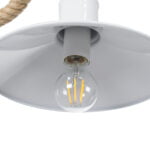GloboStar® VINSA 01130 Vintage Φωτιστικό Τοίχου Απλίκα Μονόφωτο 1 x E27 Λευκό Μεταλλικό Καμπάνα με Μπεζ Σχοινί Μ37.5 x Π26.7 x Υ25cm - Image 6