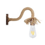 GloboStar® FLEDI 01134 Vintage Φωτιστικό Τοίχου Απλίκα Μονόφωτο Μπρούτζινο Σκουριά Μεταλλικό με Μπεζ Σχοινί Μ10 x Π25 x Υ15cm - Image 4