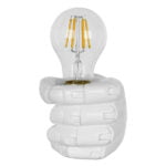 GloboStar® FIST 01137 Μοντέρνο Φωτιστικό Τοίχου Απλίκα Μονόφωτο Λευκό Γύψινο Μ15 x Π10 x Υ10cm - Image 2