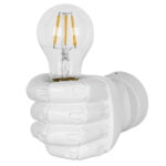 GloboStar® FIST 01137 Μοντέρνο Φωτιστικό Τοίχου Απλίκα Μονόφωτο Λευκό Γύψινο Μ15 x Π10 x Υ10cm - Image 3