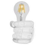 GloboStar® FIST 01137 Μοντέρνο Φωτιστικό Τοίχου Απλίκα Μονόφωτο Λευκό Γύψινο Μ15 x Π10 x Υ10cm - Image 5