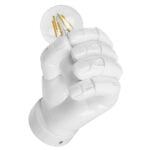 GloboStar® FIST 01137 Μοντέρνο Φωτιστικό Τοίχου Απλίκα Μονόφωτο Λευκό Γύψινο Μ15 x Π10 x Υ10cm - Image 6