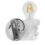 GloboStar® FIST 01137 Μοντέρνο Φωτιστικό Τοίχου Απλίκα Μονόφωτο Λευκό Γύψινο Μ15 x Π10 x Υ10cm - Image 7