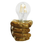 GloboStar® FIST 01138 Μοντέρνο Φωτιστικό Τοίχου Απλίκα Μονόφωτο Καφέ Γύψινο Μ15 x Π10 x Υ10cm - Image 2
