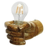 GloboStar® FIST 01138 Μοντέρνο Φωτιστικό Τοίχου Απλίκα Μονόφωτο Καφέ Γύψινο Μ15 x Π10 x Υ10cm - Image 3