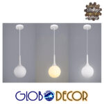 GloboStar® SPHERE 01143 Μοντέρνο Κρεμαστό Φωτιστικό Οροφής Μονόφωτο 1 x E27 Λευκό Γυάλινο Φ25 x Y46.5cm - Image 8