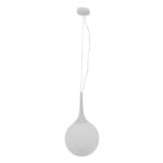 GloboStar® SPHERE 01143 Μοντέρνο Κρεμαστό Φωτιστικό Οροφής Μονόφωτο 1 x E27 Λευκό Γυάλινο Φ25 x Y46.5cm - Image 2