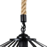 GloboStar® POLI 01146 Vintage Κρεμαστό Φωτιστικό Οροφής Μονόφωτο 1 x E27 Μαύρο Μεταλλικό με Μπεζ Σχοινί Φ31 x Y14cm - Image 9