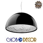 GloboStar® SERENIA BLACK 01151 Μοντέρνο Κρεμαστό Φωτιστικό Οροφής Μονόφωτο Μαύρο Γύψινο Καμπάνα Φ40 x Y19cm - Image 4