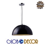 GloboStar® SERENIA BLACK 01151 Μοντέρνο Κρεμαστό Φωτιστικό Οροφής Μονόφωτο Μαύρο Γύψινο Καμπάνα Φ40 x Y19cm - Image 5