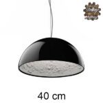 GloboStar® SERENIA BLACK 01151 Μοντέρνο Κρεμαστό Φωτιστικό Οροφής Μονόφωτο Μαύρο Γύψινο Καμπάνα Φ40 x Y19cm - Image 2