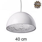 GloboStar® SERENIA WHITE 01152 Μοντέρνο Κρεμαστό Φωτιστικό Οροφής Μονόφωτο Λευκό Γύψινο Καμπάνα Φ40 x 19cm - Image 2