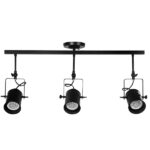 GloboStar® HOLLYWOOD 01155 Vintage Φωτιστικό Οροφής Τρίφωτο Μαύρο Μεταλλικό Ράγα Μ13 x Π78 x Υ38cm - Image 2