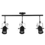 GloboStar® HOLLYWOOD 01155 Vintage Φωτιστικό Οροφής Τρίφωτο Μαύρο Μεταλλικό Ράγα Μ13 x Π78 x Υ38cm - Image 3