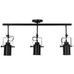 GloboStar® HOLLYWOOD 01155 Vintage Φωτιστικό Οροφής Τρίφωτο Μαύρο Μεταλλικό Ράγα Μ13 x Π78 x Υ38cm - Image 4