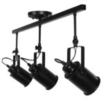 GloboStar® HOLLYWOOD 01155 Vintage Φωτιστικό Οροφής Τρίφωτο Μαύρο Μεταλλικό Ράγα Μ13 x Π78 x Υ38cm - Image 7