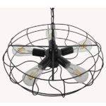 GloboStar® HELIX 01164 Vintage Industrial Κρεμαστό Φωτιστικό Οροφής Πολύφωτο Μαύρο Μεταλλικό Πλέγμα Φ46 x Y13cm - Image 6