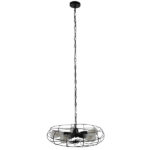 GloboStar® HELIX 01164 Vintage Industrial Κρεμαστό Φωτιστικό Οροφής Πολύφωτο Μαύρο Μεταλλικό Πλέγμα Φ46 x Y13cm - Image 2
