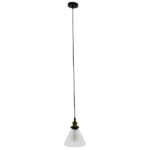 GloboStar® CONE 01169 Vintage Κρεμαστό Φωτιστικό Οροφής Μονόφωτο 1 x E27 Γυάλινο Καμπάνα Φ18 x Y20cm - Image 2