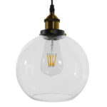 GloboStar® COLLINS 01170 Vintage Κρεμαστό Φωτιστικό Οροφής Μονόφωτο 1 x E27 Γυάλινο Καμπάνα Φ18 x Y25cm - Image 3